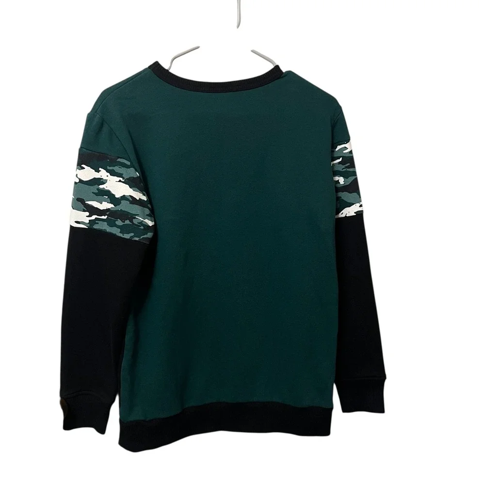 The Childrens Place Green Camo‎ Long Sleeve Crewneck Sweatshirt Size 14 XL Boys